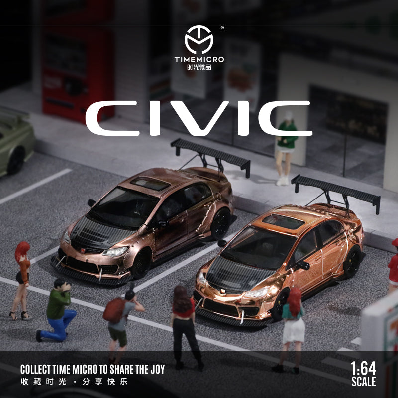 PRE-ORDER Time Micro Honda Civic Explosive Modification Rose Gold 1:64 Scale Diecast Model