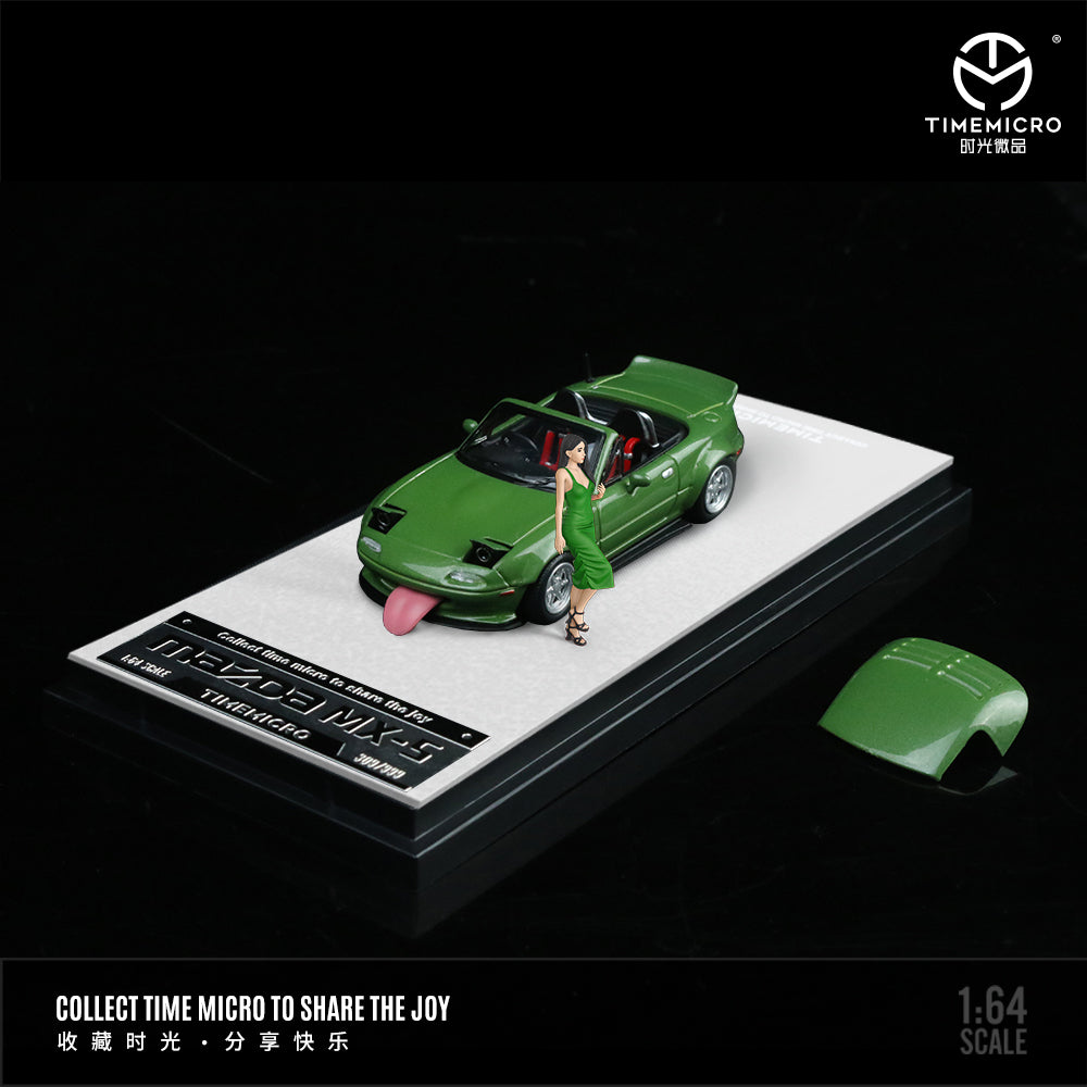 PRE-ORDER Time Micro Mazda MX-5 Green Figure Edition 1:64 Scale Diecast Model
