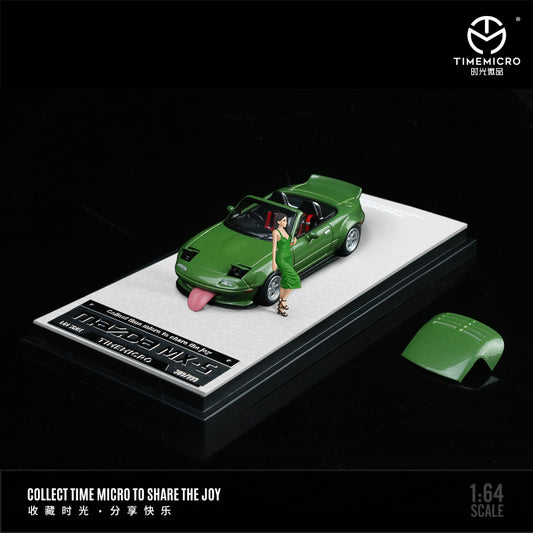 PRE-ORDER Time Micro Mazda MX-5 Green Figure Edition 1:64 Scale Diecast Model