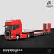 PRE-ORDER Time Micro Scania Trailer Transporter Red 1:64 Scale Diecast Model
