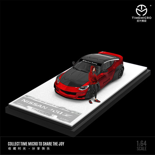 PRE-ORDER Time Micro Nissan 400Z Metallic Red Black Figure Edition 1:64 Scale Diecast Model