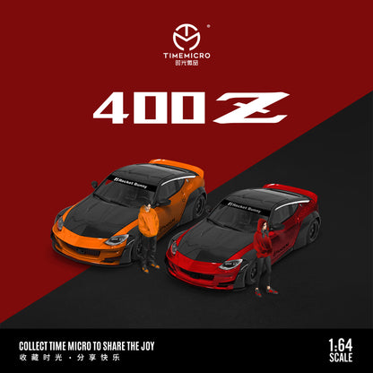 PRE-ORDER Time Micro Nissan 400Z Metallic Red Black Figure Edition 1:64 Scale Diecast Model