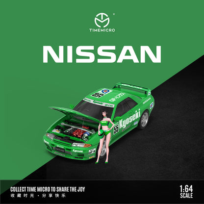 PRE-ORDER Time Micro Nissan GTR R32 Green No.55 Figure Edition 1:64 Scale Diecast Model
