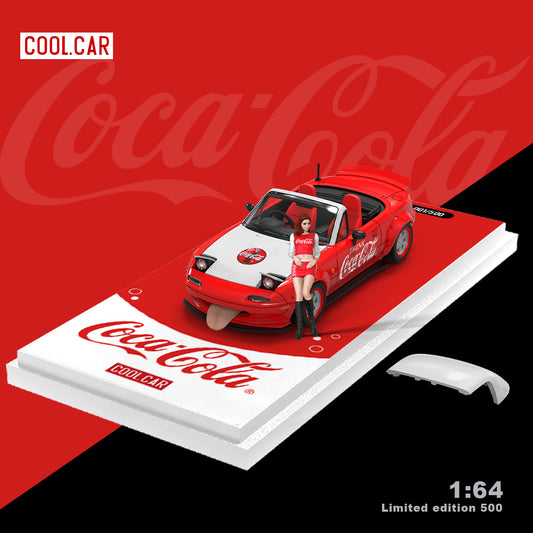 PRE-ORDER Time Micro CC Mazda MX-5 Red & White Cola Doll Version 1:64 Scale Diecast Model
