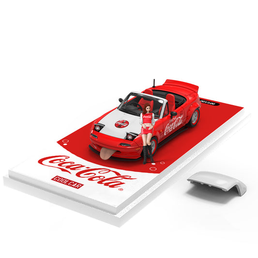 PRE-ORDER Time Micro CC Mazda MX-5 Red & White Cola Doll Version 1:64 Scale Diecast Model
