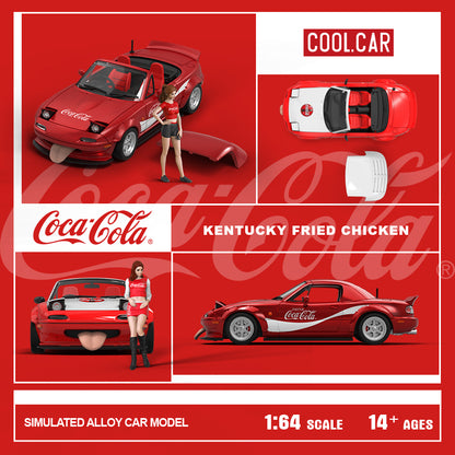 PRE-ORDER Time Micro CC Mazda MX-5 Red & White Cola Doll Version 1:64 Scale Diecast Model