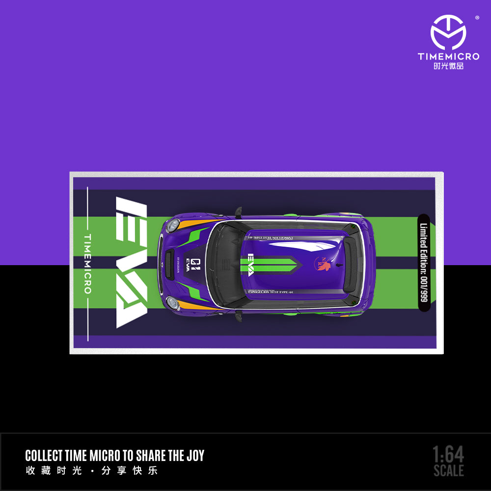 PRE-ORDER Time Micro TM BMW Mini Cooper Purple EVA First Machine Doll Edition 1:64 Scale Diecast Model