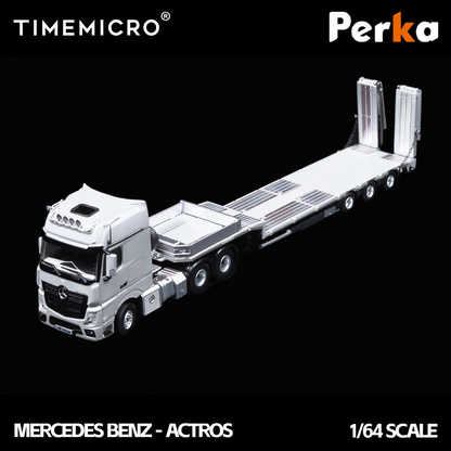 PRE-ORDER Time Micro TM Mercedes-Benz Trailer Transporter White 1:64 Scale Diecast Model