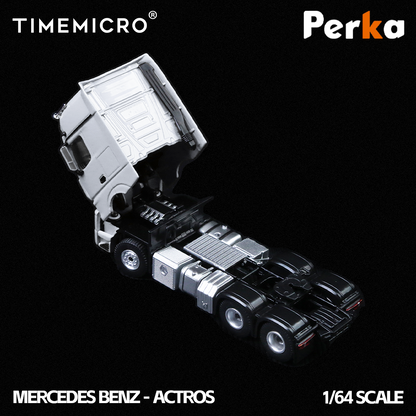 PRE-ORDER Time Micro TM Mercedes-Benz Trailer Transporter White 1:64 Scale Diecast Model