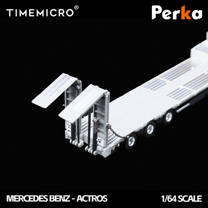 PRE-ORDER Time Micro TM Mercedes-Benz Trailer Transporter White 1:64 Scale Diecast Model