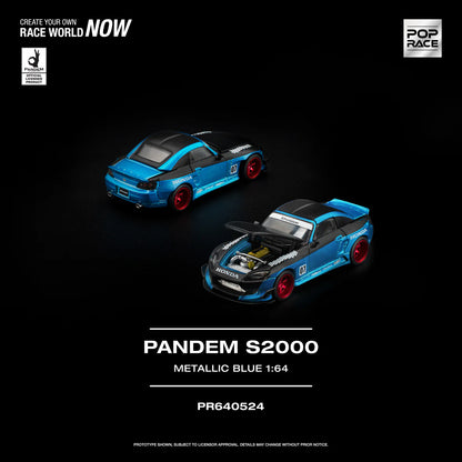 PRE-ORDER | Pandem Honda S2000 1:64 Scale (Metallic Blue) by POP RACE