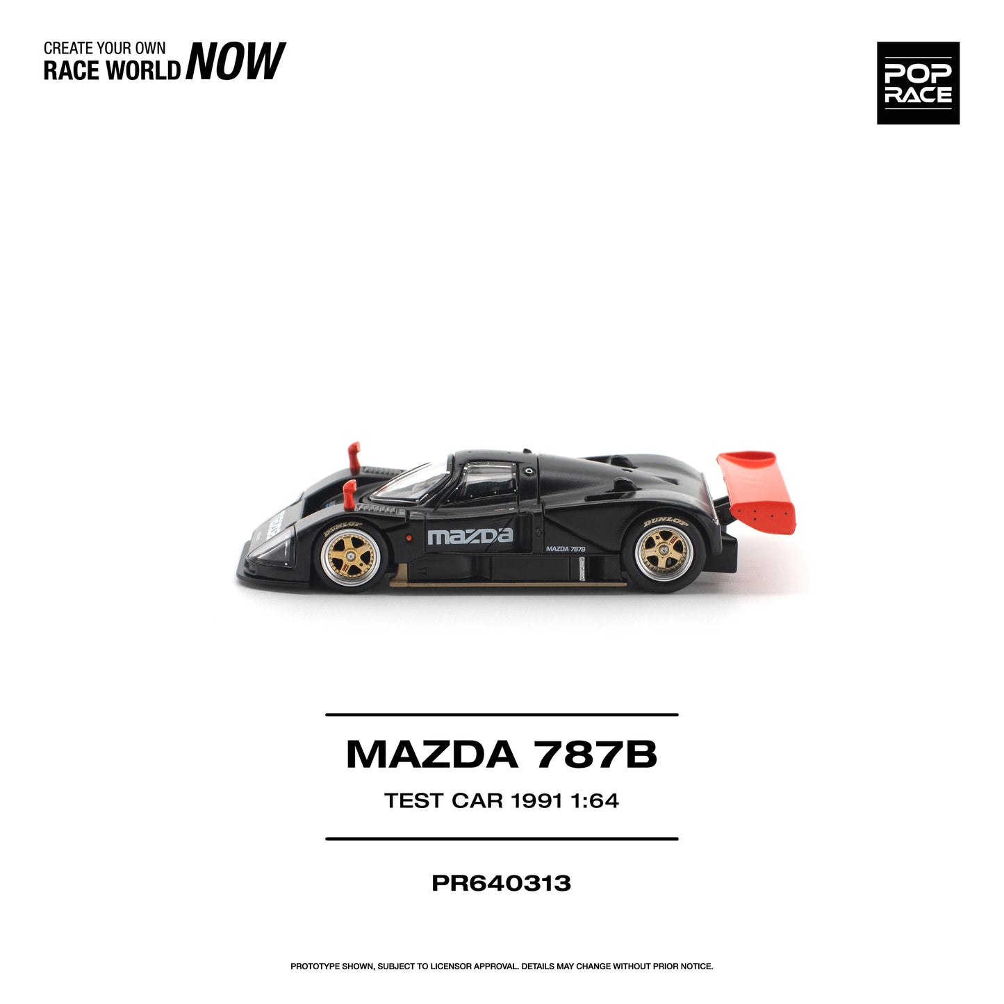 POPRACE Mazda 787B 1991 Test Car 1:64 Scale Diecast Model (Pre-Order)