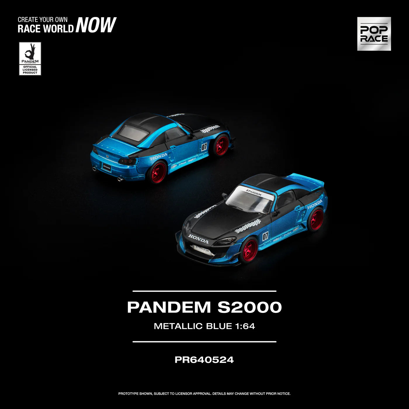 PRE-ORDER | Pandem Honda S2000 1:64 Scale (Metallic Blue) by POP RACE