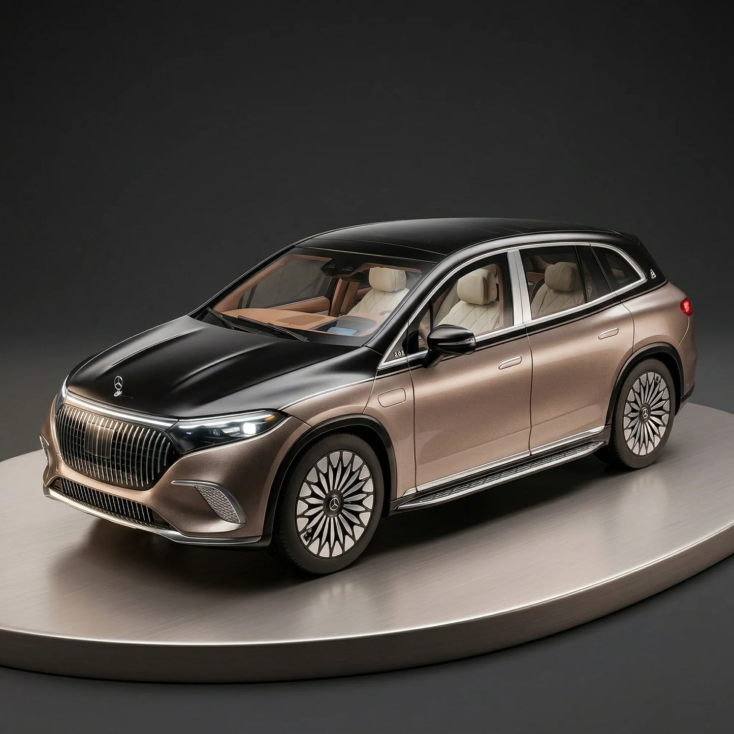 NZG Mercedes-Maybach EQS SUV Brown Onyx Black 1:18 Scale Diecast Model