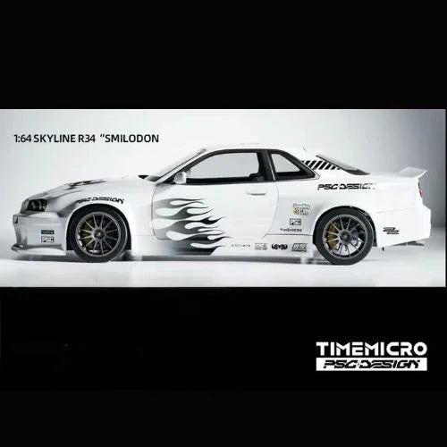 *HEC 2026* PSC Design - R34 Smilodon, 1:64 Scale (White) collectible diecast model at Poketwheels