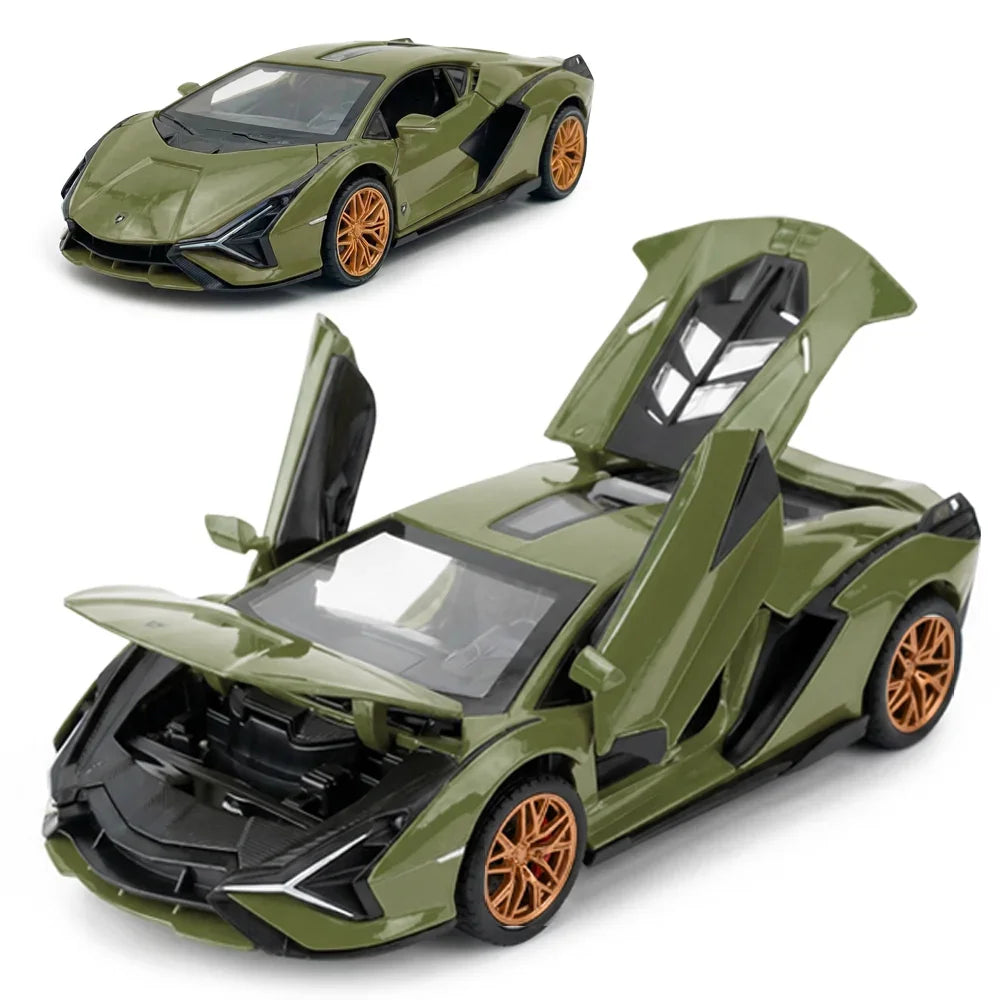 Lamborghini - Light, Sound with Openable Doors, 1:24 Scale (Green) collectible diecast model at Poketwheels