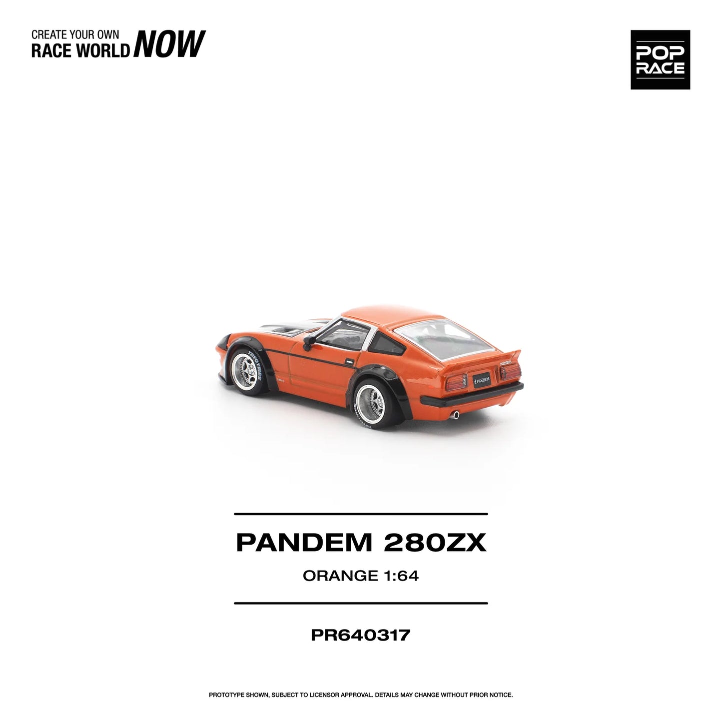 POPRACE Pandem Nissan 280ZX Orange 1:64 Scale Diecast Model (Pre-Order)