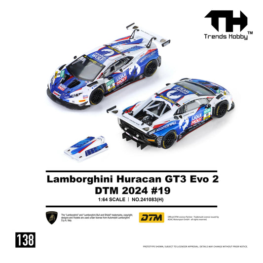 *PRE-ORDER* Lamborghini Huracan GT3 EVO2 - DTM 2024 No.19, 1:64 Scale collectible diecast model at Poketwheels