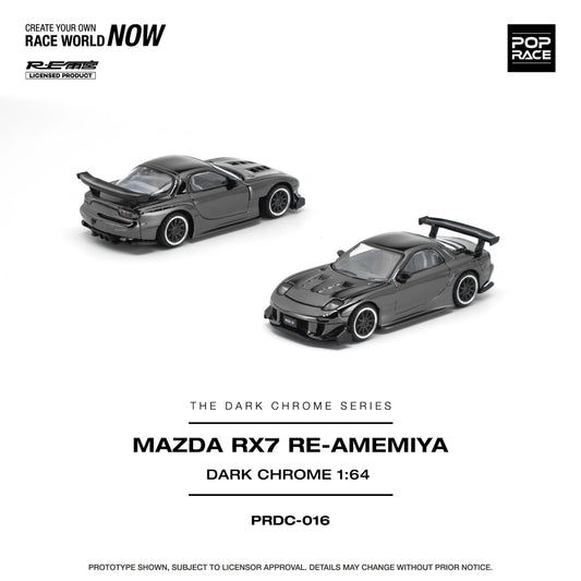 *PRE-ORDER* Mazda RX-7 Re-Amemiya, 1:64 Scale (Dark Chrome) collectible diecast model at Poketwheels