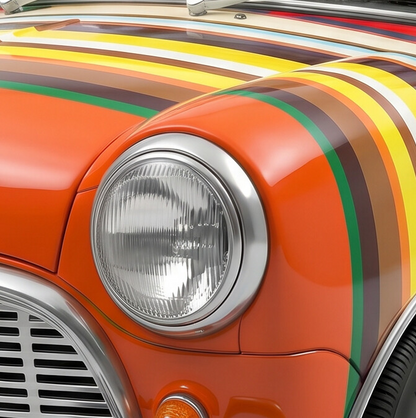 TINY Art Car Coloured Stripes 1:50 Scale Multicolor (HYP00004) – Official Licensed Diecast with Acrylic Case