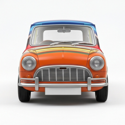 TINY Art Car Coloured Stripes 1:50 Scale Multicolor (HYP00004) – Official Licensed Diecast with Acrylic Case