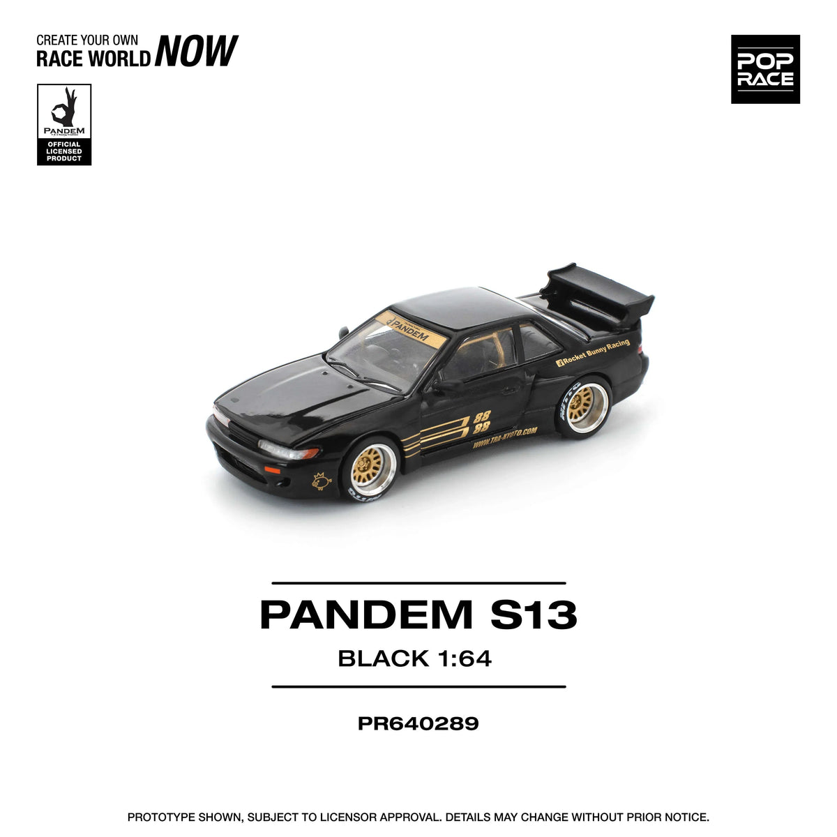 Pandem S13, 1:64 Scale (Black) collectible diecast model at Poketwheels