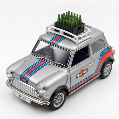 TINY Mini Cooper MK1 1:50 Scale Silver (MINI0023) – Official Licensed Diecast with Acrylic Case