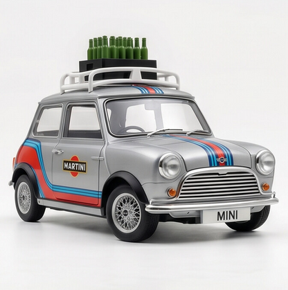 TINY Mini Cooper MK1 1:50 Scale Silver (MINI0023) – Official Licensed Diecast with Acrylic Case