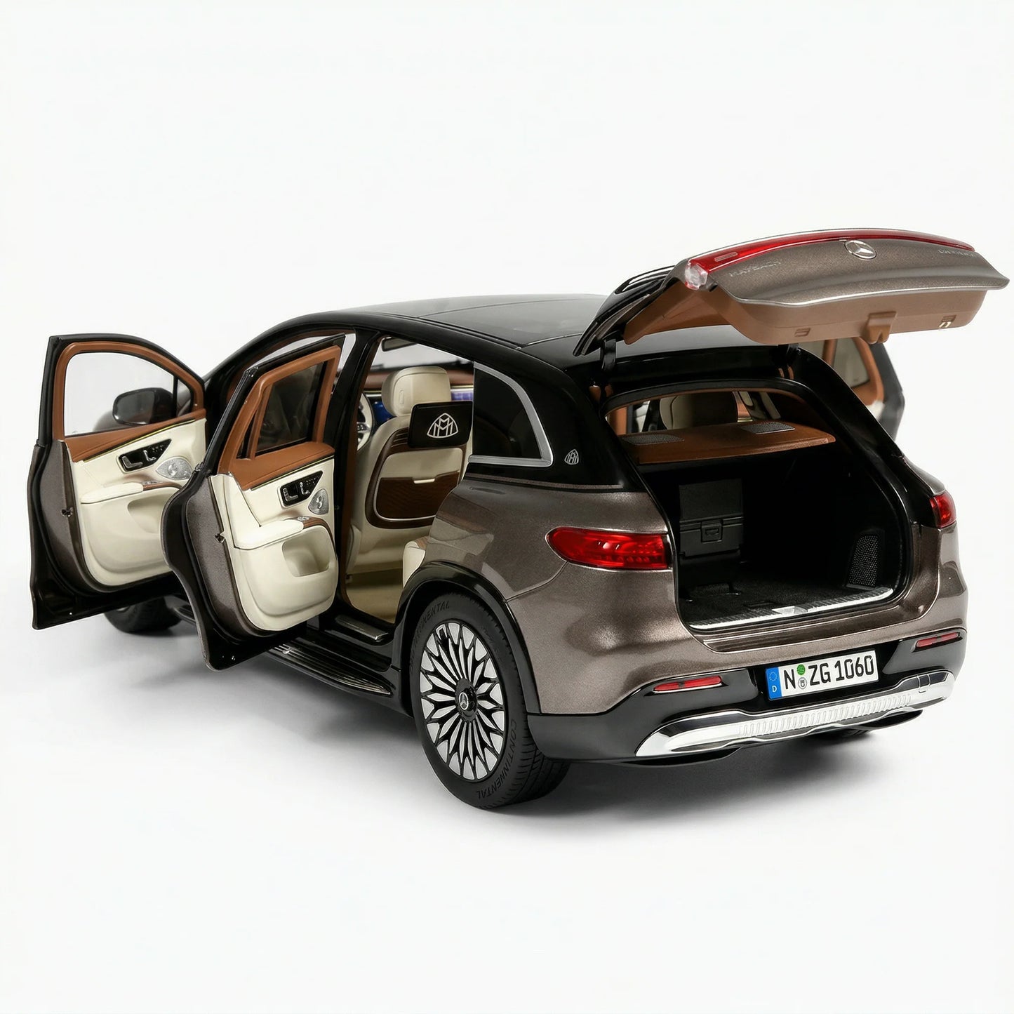 NZG Mercedes-Maybach EQS SUV Brown Onyx Black 1:18 Scale Diecast Model