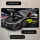Mercedes Benz AMG-GT - Light, Sound with Openable Doors, 1:24 Scale (Black) collectible diecast model at Poketwheels