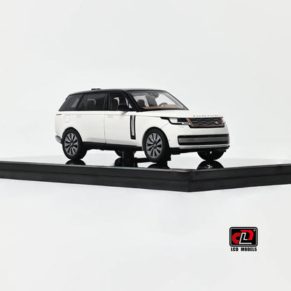 LCD Land Rover Range Rover SV Serenity White with Black Roof 1:43 Scale Diecast Model