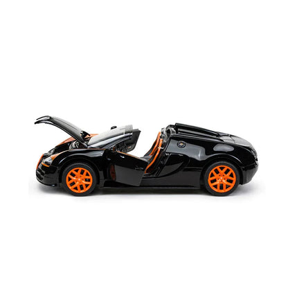 Premium scale diecast model car  – Bugatti Grand Sport Vitesse, 1:18 Scale (Black) Collectible