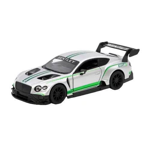 Premium scale diecast model car  – Bentley Continental GT3, 1:36 Scale (Grey) Collectible