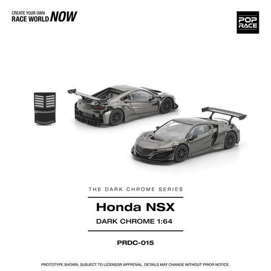 *PRE-ORDER* Honda NSX GT3 EV022, 1:64 Scale (Dark Chrome) collectible diecast model at Poketwheels