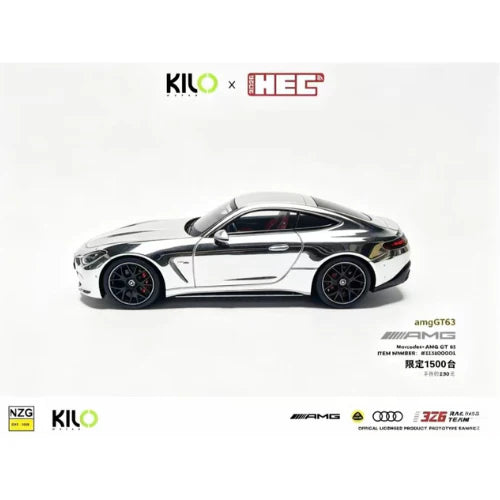 HEC 2026 Kilo Works Mercedes-AMG GT63 SE Performance Silver Chrome 1:64 Scale Diecast Model