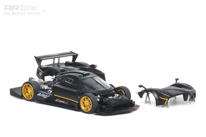 ALMOST REAL Pagani Zonda R Matte Black Carbon Fiber 1:64 Scale Diecast Model