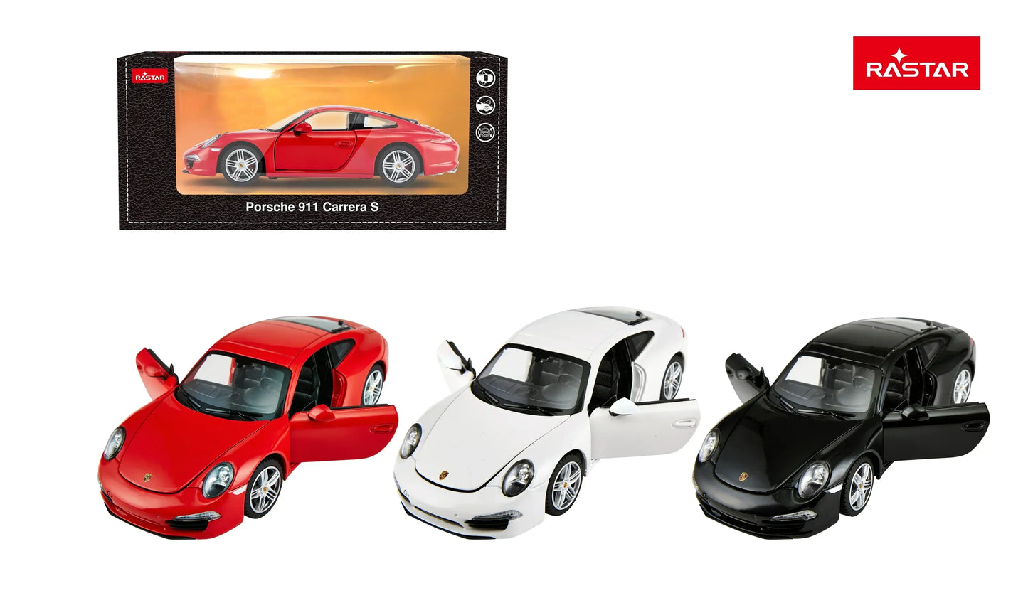 Rastar Porsche 911 Black 1:24 Scale Diecast Model