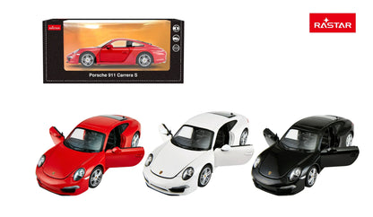 Rastar Porsche 911 Black 1:24 Scale Diecast Model