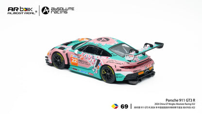 PRE-ORDER ALMOST REAL AR Box Porsche 911 GT3 R 2026 China GT Ningbo Absolute Racing #22 1:64 Scale Diecast Model