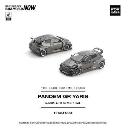 POPRACE Pandem GR Yaris Dark Chrome 1:64 Scale Diecast Model (Pre-Order)