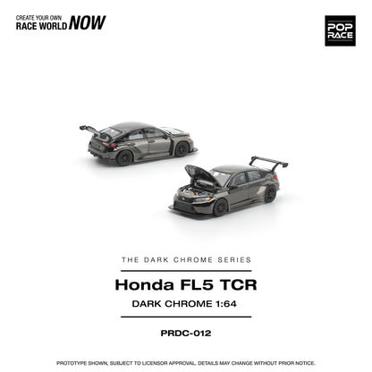 POPRACE Honda Civic FL5 TCR Dark Chrome 1:64 Scale Diecast Model (Pre-Order)