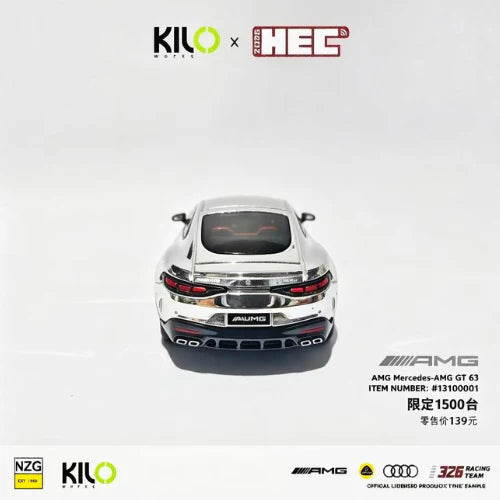 HEC 2026 Kilo Works Mercedes-AMG GT63 SE Performance Silver Chrome 1:64 Scale Diecast Model