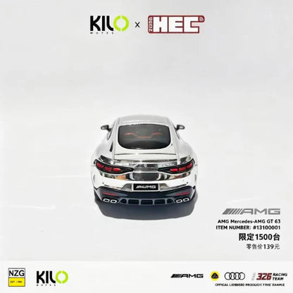 HEC 2026 Kilo Works Mercedes-AMG GT63 SE Performance Silver Chrome 1:64 Scale Diecast Model