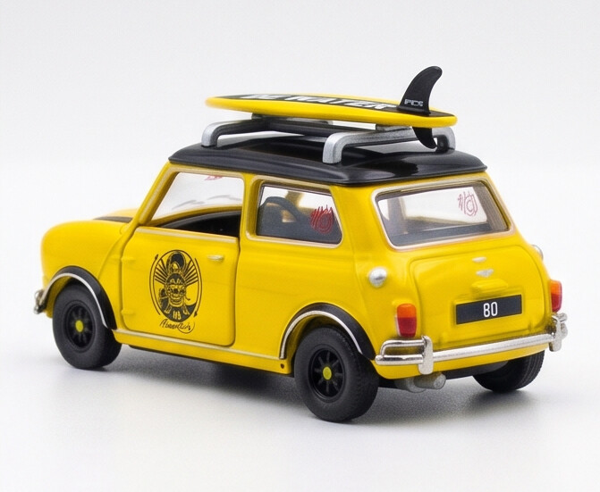 TINY Mini Cooper MK1 Bruce Lee Edition 1:50 Scale (ATC64989) – Official Licensed Diecast with Acrylic Case