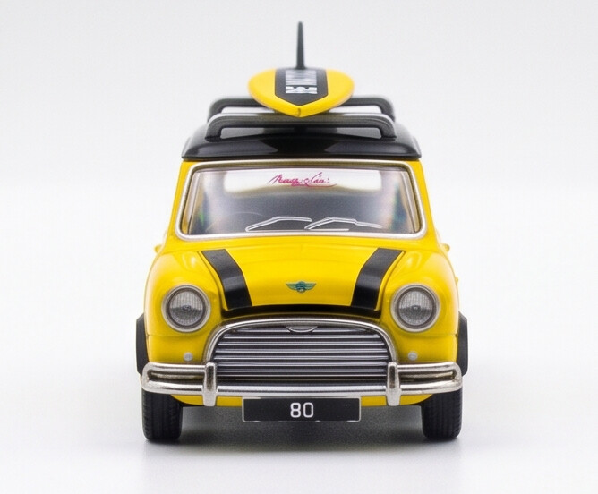 TINY Mini Cooper MK1 Bruce Lee Edition 1:50 Scale (ATC64989) – Official Licensed Diecast with Acrylic Case