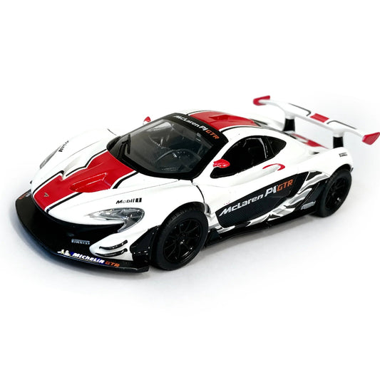 Premium scale diecast model car  – Mclaren P1 GTR, 1:32 Scale (White) Collectible