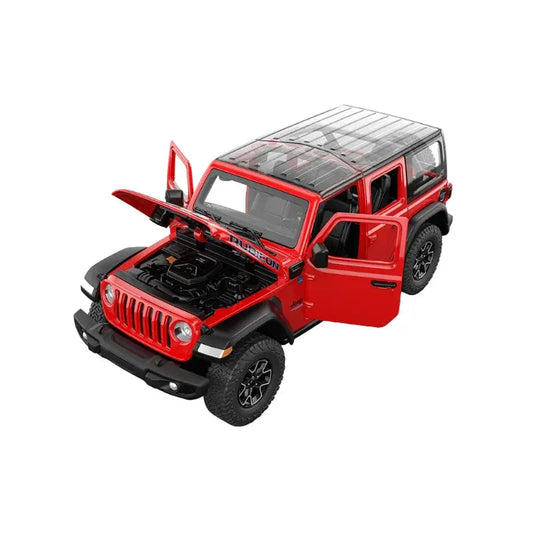 Premium scale diecast model car  – Jeep Wrangler Rubicon 4xe, 1:24 Scale (Red) Collectible