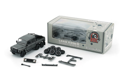 1:64 Land Rover 2016 Defender 110 PickUp 6x6 Accessory Pack – Dark Grey Silver (RHD)