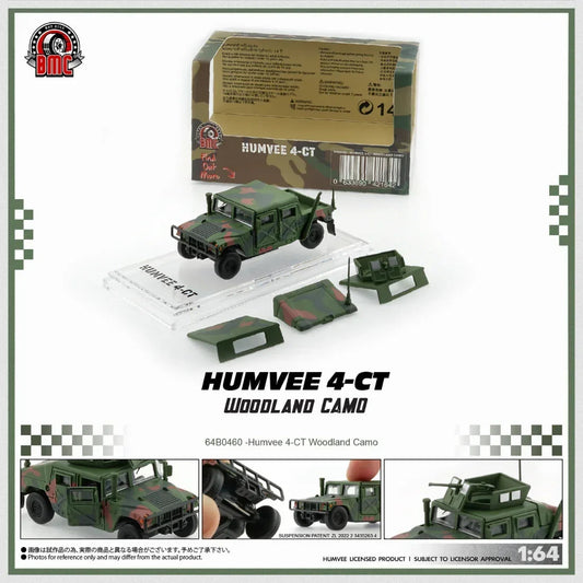 Humvee 4-CT Woodlan Camo with Stand Plate, 1:64 Scale collectible diecast model at Poketwheels