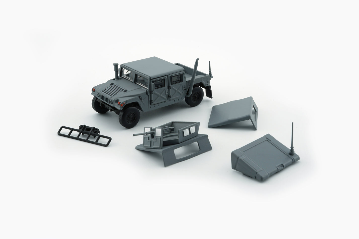 1:64 Humvee 4-CT – Matte Dark Gray with Stand Plate